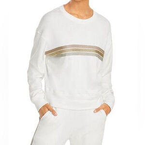 Rails Cream Sweater with Brown Stripes